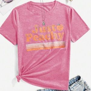 SHEIN 'Just Peachy' Graphic Tee l Large